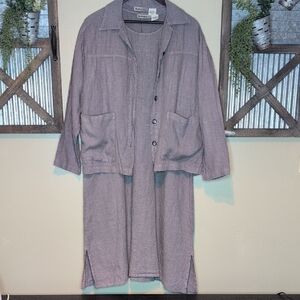 Sunbelt Gray Linen Midi Dress with Jacket